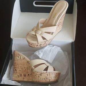 Size 6 Beige/Cream Fashion Nova Wedge
